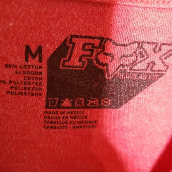 Fox Mens Red Logo Short Sleeve Shirt Medium - Picture 4 of 4
